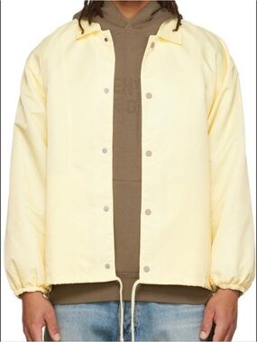 Essentials Lightweight Coach Jacket in Pale Yellow